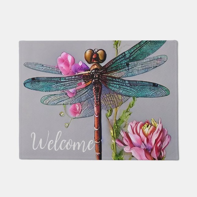 Watercolor Blue Wing personalize Notebook Doormat Fußmatte (Vorderseite)