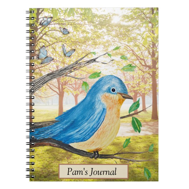 Watercolor Bluebird Journal Notizblock (Vorderseite)
