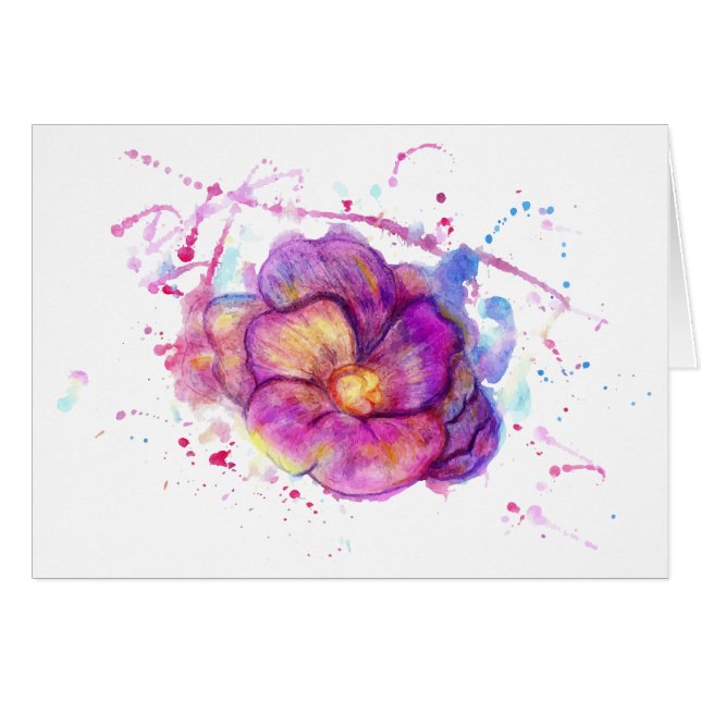 Watercolor-Blume (Vorderseite (Horizontal))