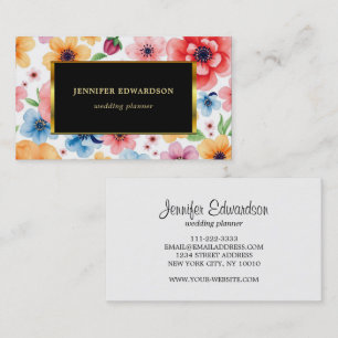 Watercolor Blume elegant boho beruflich Visitenkarte