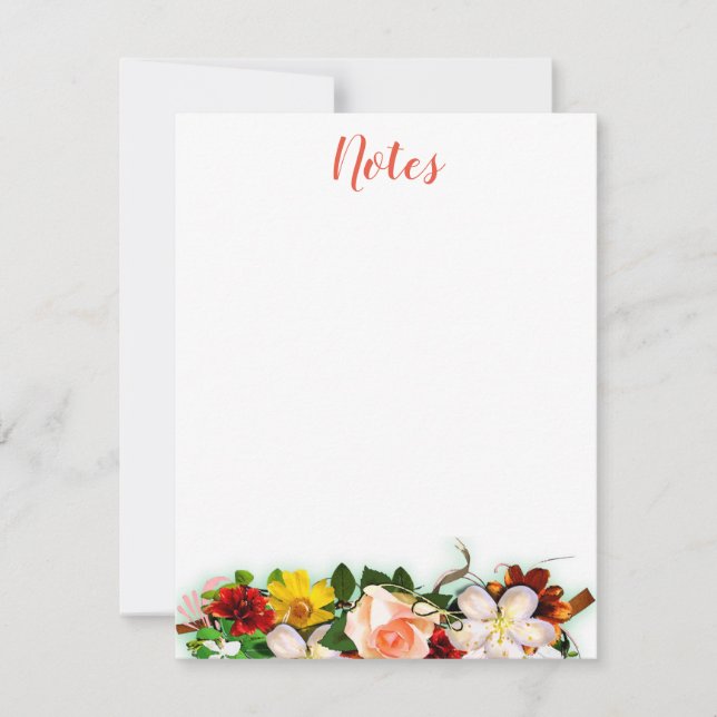 Watercolor-Blume für handgeschriebene Skriptvorlag Mitteilungskarte (Vorderseite)