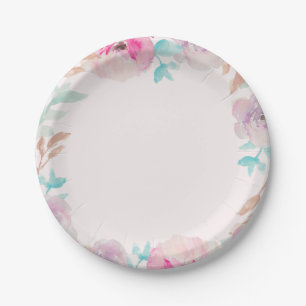 Watercolor Blume Spring Wedding Paper Teller