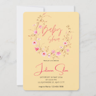 Watercolor-Blumen-Baby-Party Einladung
