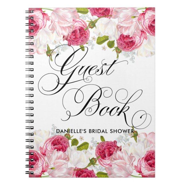 Watercolor-Blumen-Brautparty-Gast-Buch Notizblock (Vorderseite)