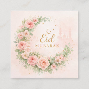 Watercolor-Blumen-Eid-Mubarak-Karte – Romantische Begleitkarte