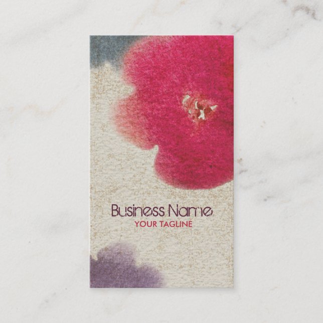 Watercolor-Blumen-Geschäfts-Karte Visitenkarte (Vorderseite)