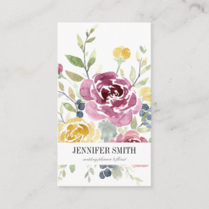 Watercolor-Blumen-Geschäfts-Karten - modernes Visitenkarte