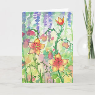 Watercolor-Blumen-Karte ~ freier Raum Karte