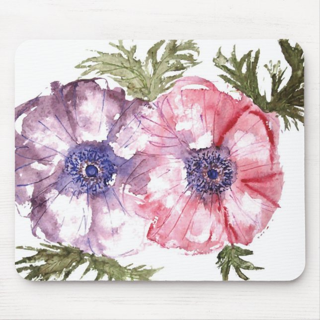 Watercolor-Blumen Mousepad (Vorne)