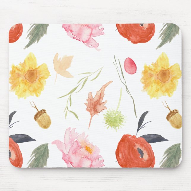 Watercolor-Blumen Mousepad (Vorne)