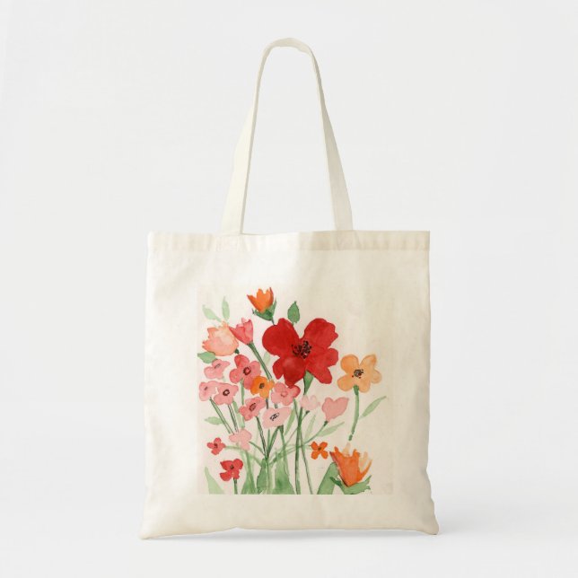Watercolor-Blumen-Taschen-Tasche Tragetasche (Vorne)