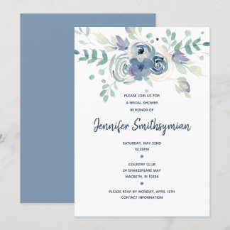 Watercolor-BlumenBrautparty Einladung