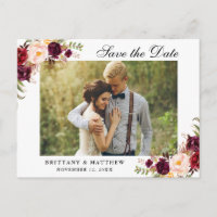 Watercolor Blumenburgunder Save the Date