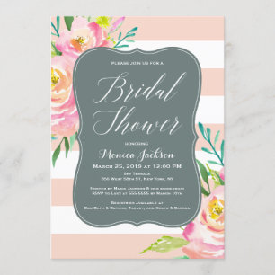 Watercolor-Blumeneleganz-Brautparty Einladung