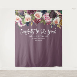 Watercolor Blütenblumen Graduiertenbanner Wandteppich