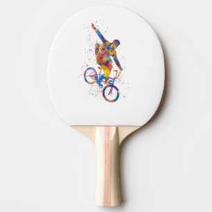 Watercolor bmx rider tischtennis schläger