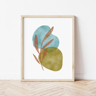 Watercolor Boho Abstrakte Formen Poster