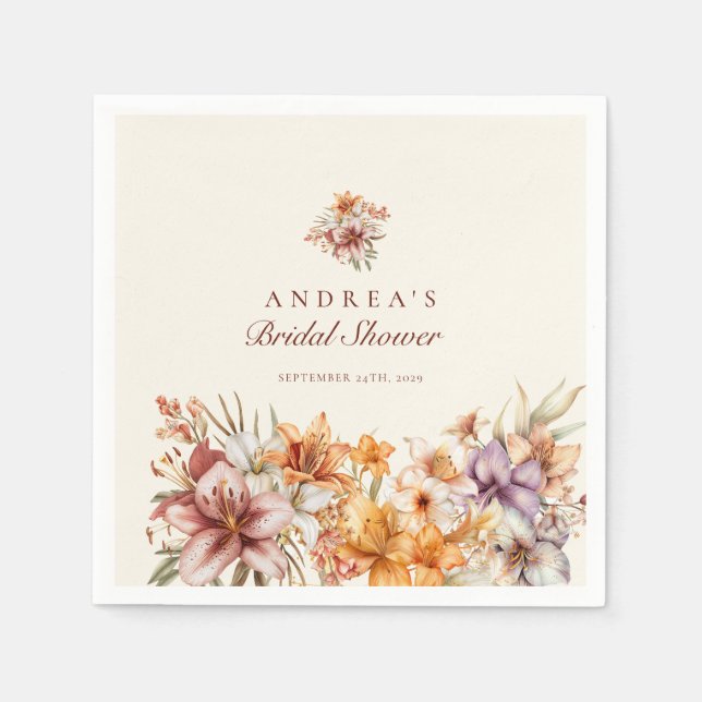 Watercolor Boho Blume | BRAUTPARTY Serviette (Vorderseite)