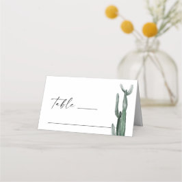 Watercolor Boho Cactus | Rustikale Wüstenhochzeit Platzkarte