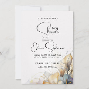 Watercolor Boho Calla Lily Floral Baby Dusche Einladung