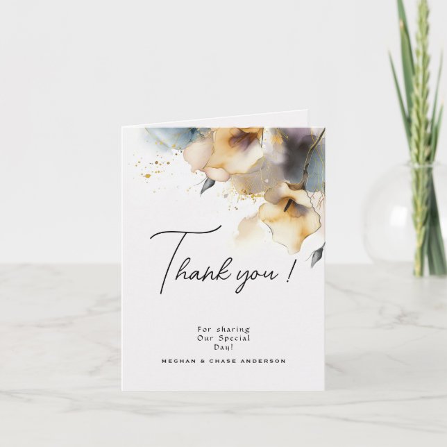 Watercolor Boho Calla Lily Floral Dankeskarte (Vorderseite)