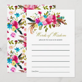 Watercolor Boho Chic Floral Baby Dusche Mama Berat Einladung