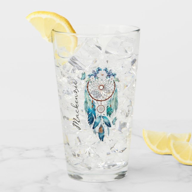 Watercolor Boho Dreamcatcher Glas (Vorderseite Ice)