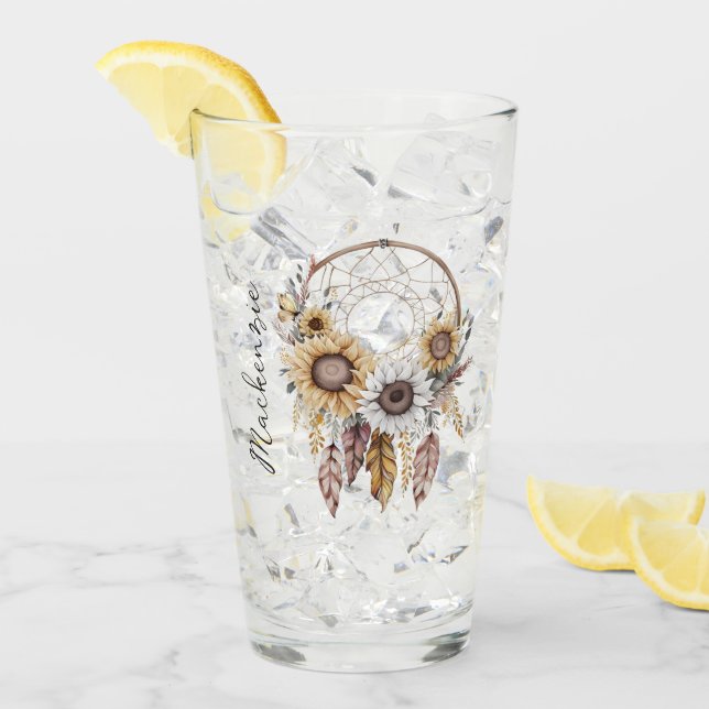 Watercolor Boho Dreamcatcher Glas (Vorderseite Ice)