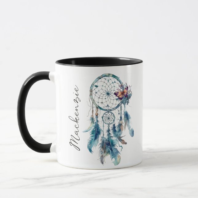 Watercolor Boho Dreamcatcher Tasse (Links)