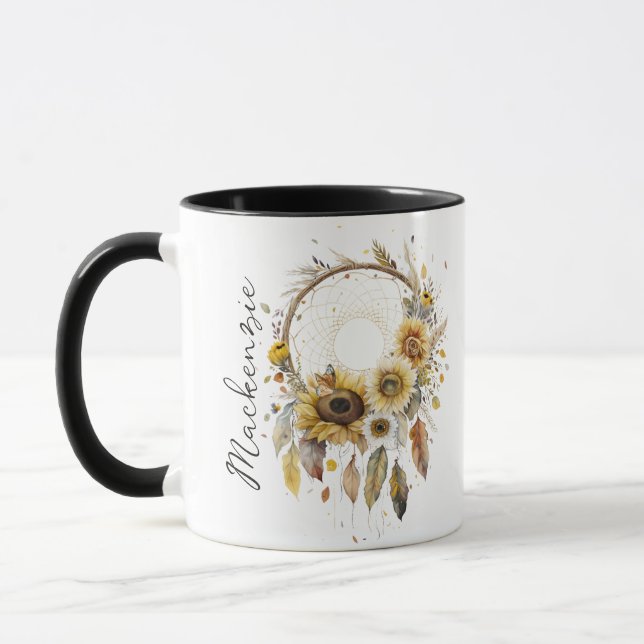 Watercolor Boho Dreamcatcher Tasse (Links)