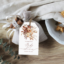 Watercolor Boho Fall Floral Baby Dusche Vielen Dan Geschenkanhänger