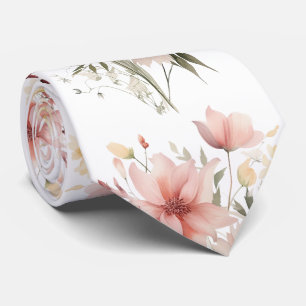 Watercolor Boho Floral Krawatte