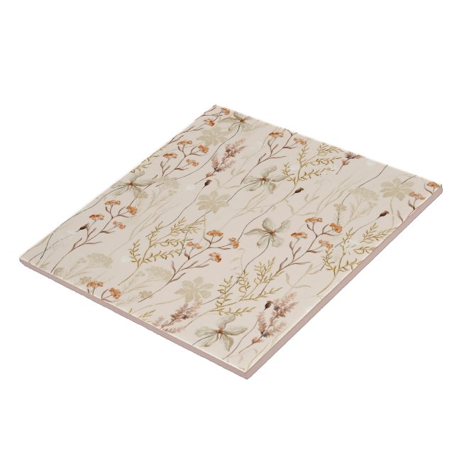 Watercolor Boho Floral Pattern Fliese (Seite)