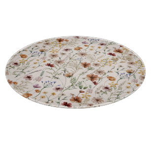 Watercolor Boho Floral Pattern Schneidebrett