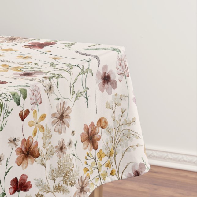 Watercolor Boho Floral Pattern Tischdecke (Beispiel)