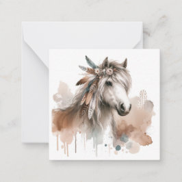 Watercolor Boho Horse Note Card Mitteilungskarte