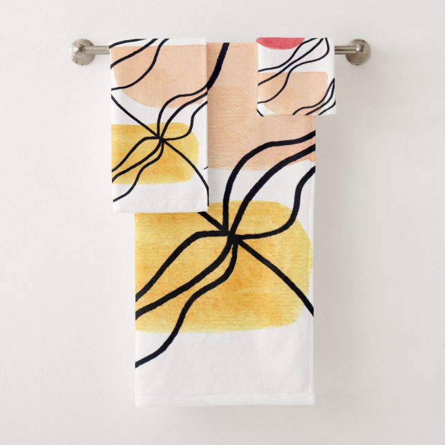 Watercolor Boho Muster Badhandtuch Set (Insitu)