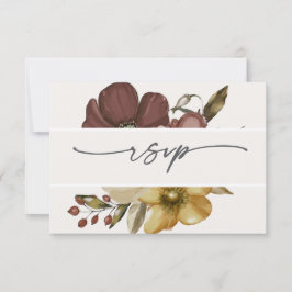 Watercolor Boho Neutral Wedding RSVP Einladung