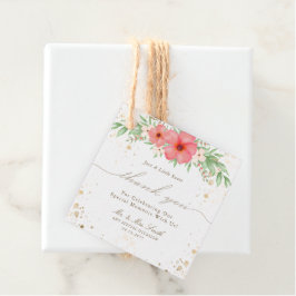 Watercolor Boho Pink & Ivory Floral Vielen Dank Geschenkanhänger