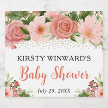 Watercolor Boho Pink Roses Boho Babydusche