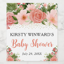 Watercolor Boho Pink Roses Boho Babydusche