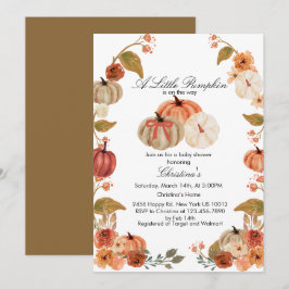 Watercolor Boho Pumpkin Babydusche Einladung