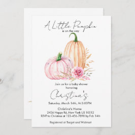Watercolor Boho Pumpkin Babydusche Einladung