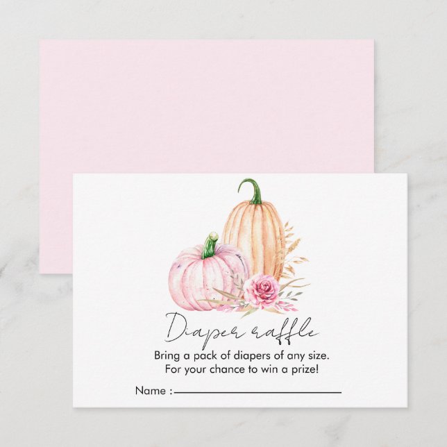 Watercolor Boho Pumpkin Babydusche Verschlusskarte Begleitkarte (Vorne/Hinten)