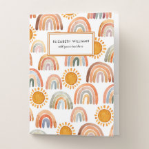 Watercolor Boho Rainbow and Sunshine Kids