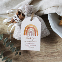 Watercolor Boho Rainbow Baby Dusche Geschenkanhänger