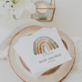 Watercolor Boho Rainbow Baby Dusche Serviette