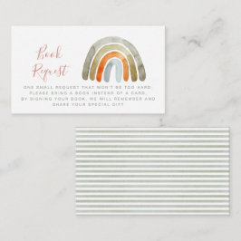 Watercolor Boho Rainbow Babydusche Buchanfrage Begleitkarte