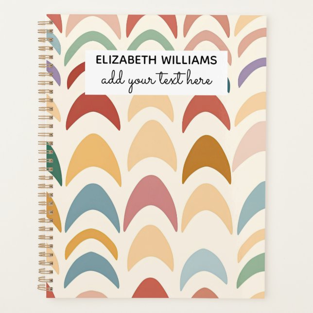 Watercolor Boho Rainbow Planer (Vorderseite)