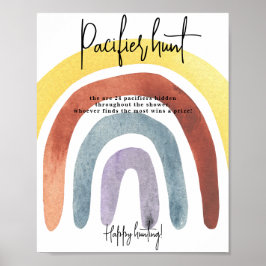 Watercolor Boho Rainbow Schnuller Jagd Poster